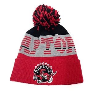 Adidas Toronto Raptors Cuffed Knit Hat Beanie with Pom Unisex One Size